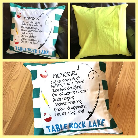 Table Rock Lake Pillow Cover, 18x18: Summer House Cabin Decor, Boating Fishing - Picture 6 of 6